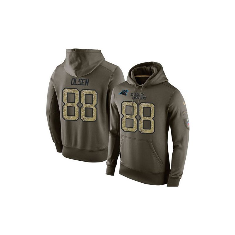 Cheap Greg Olsen Panthers Hoodie From China Olive Salute To Service #88