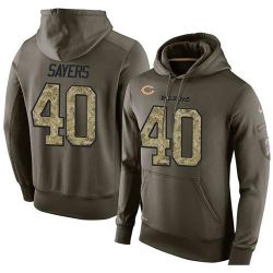 Cheap Gale Sayers Bears Hoodie From China Olive Salute To Service #40
