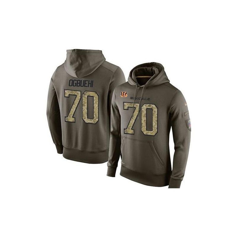 Cheap Cedric Ogbuehi Bengals Hoodie From China Olive Salute To Service #70