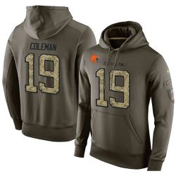 Cheap Corey Coleman Browns Hoodie From China Olive Salute To Service #19
