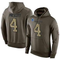 Cheap Dak Prescott Cowboys Hoodie From China Olive Salute To Service #4