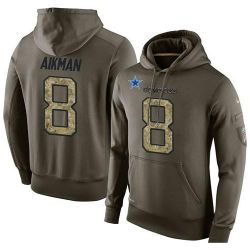 Cheap Troy Aikman Cowboys Hoodie From China Olive Salute To Service #8