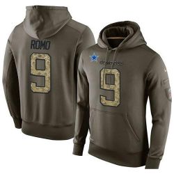 Cheap Tony Romo Cowboys Hoodie From China Olive Salute To Service #9