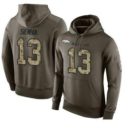 Cheap Trevor Siemian Broncos Hoodie From China Olive Salute To Service #13
