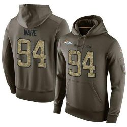 Cheap DeMarcus Ware Broncos Hoodie From China Olive Salute To Service #94