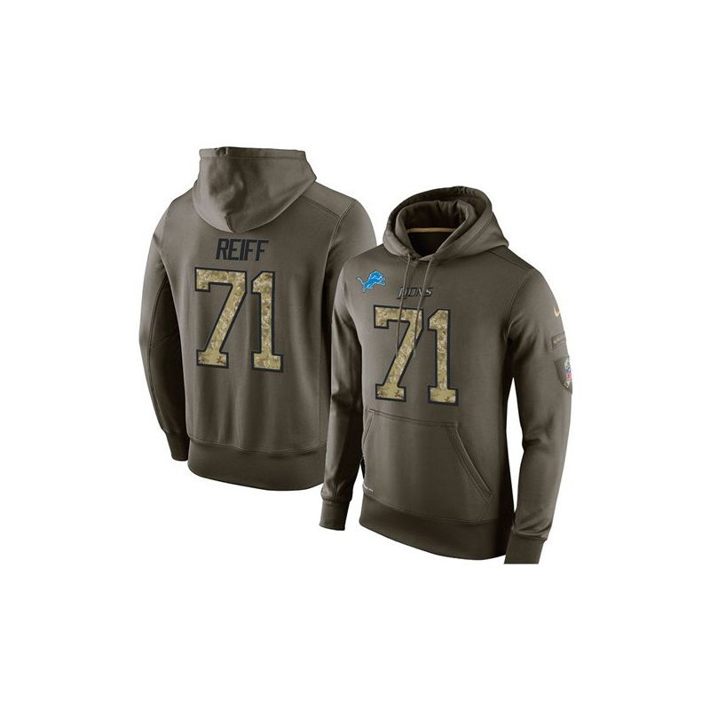 Cheap Riley Reiff Lions Hoodie From China Olive Salute To Service #71