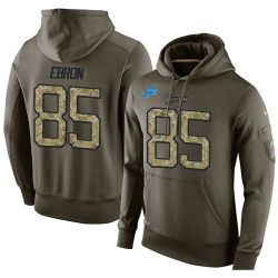 Cheap Eric Ebron Lions Hoodie From China Olive Salute To Service #85