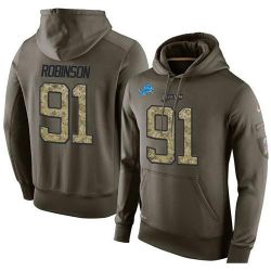 Cheap AShawn Robinson Lions Hoodie From China Olive Salute To Service #91