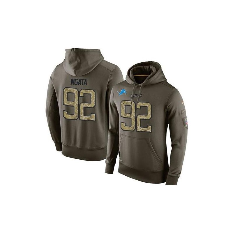 Cheap Haloti Ngata Lions Hoodie From China Olive Salute To Service #92