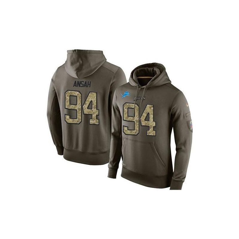 Cheap Ziggy Ansah Lions Hoodie From China Olive Salute To Service #94