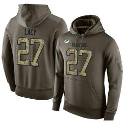 Cheap Eddie Lacy Packers Hoodie From China Olive Salute To Service #27