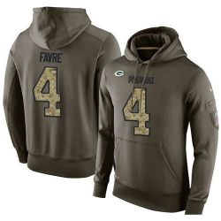 Cheap Brett Favre Packers Hoodie From China Olive Salute To Service #4