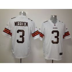 Cheap Brandon Weeden Browns Jersey #3 White From China Game