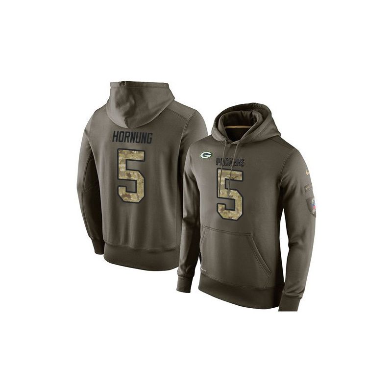 Cheap Paul Hornung Packers Hoodie From China Olive Salute To Service #5