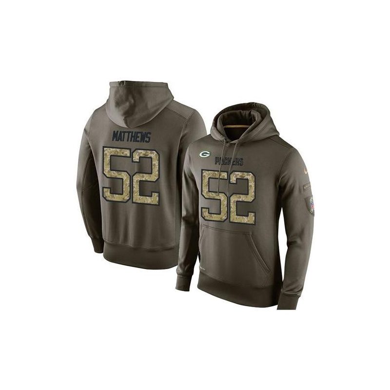 Cheap Clay Matthews Packers Hoodie From China Olive Salute To Service #52