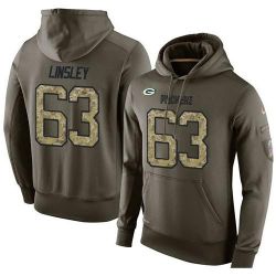 Cheap Corey Linsley Packers Hoodie From China Olive Salute To Service #63