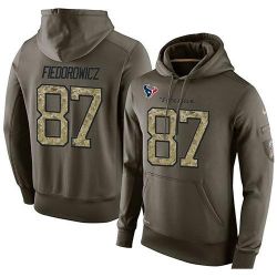 Cheap CJ Fiedorowicz Texans Hoodie From China Olive Salute To Service #87