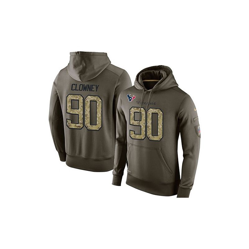 Cheap Jadeveon Clowney Texans Hoodie From China Olive Salute To Service #90