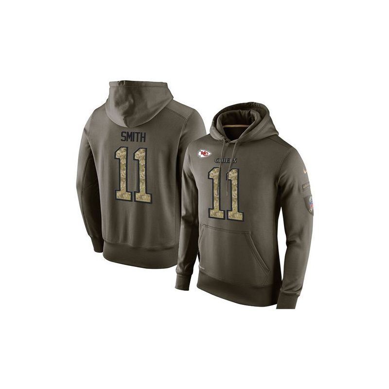 Cheap Alex Smith Chiefs Hoodie From China Olive Salute To Service #11