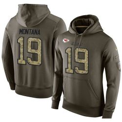 Cheap Joe Montana Chiefs Hoodie From China Olive Salute To Service #19