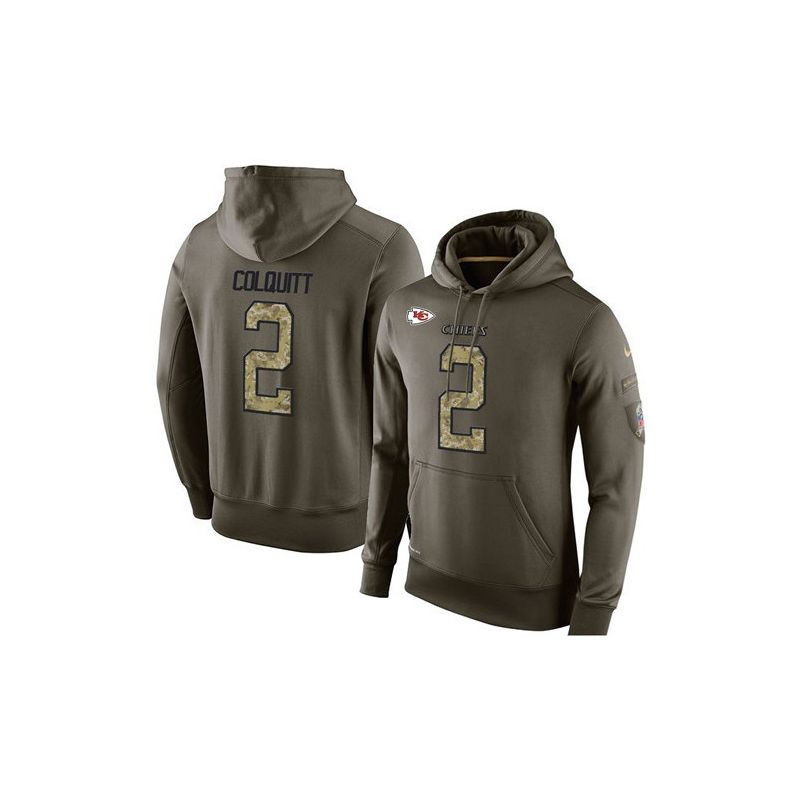 Cheap Dustin Colquitt Chiefs Hoodie From China Olive Salute To Service #2