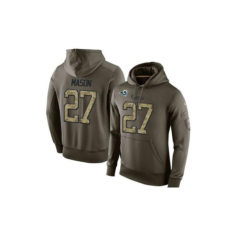 Cheap Tre Mason Rams Hoodie From China Olive Salute To Service #27