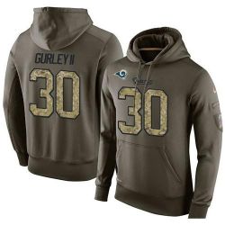 Cheap Todd Gurley II Rams Hoodie From China Olive Salute To Service #30