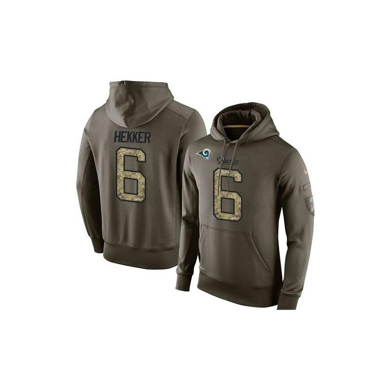 Cheap Johnny Hekker Rams Hoodie From China Olive Salute To Service #6