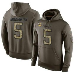 Cheap Teddy Bridgewater Vikings Hoodie From China Olive Salute To Service #5