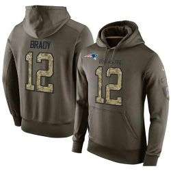Cheap Tom Brady Patriots Hoodie From China Olive Salute To Service #12