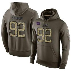 Cheap Michael Strahan Giants Hoodie From China Olive Salute To Service #92