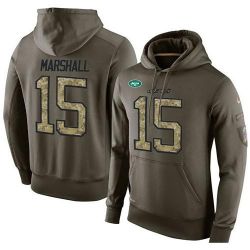 Cheap Brandon Marshall Jets Hoodie From China Olive Salute To Service #15