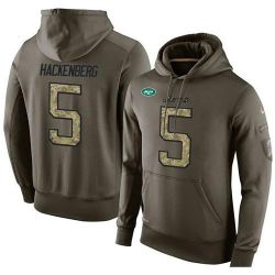 Cheap Christian Hackenberg Jets Hoodie From China Olive Salute To Service #5