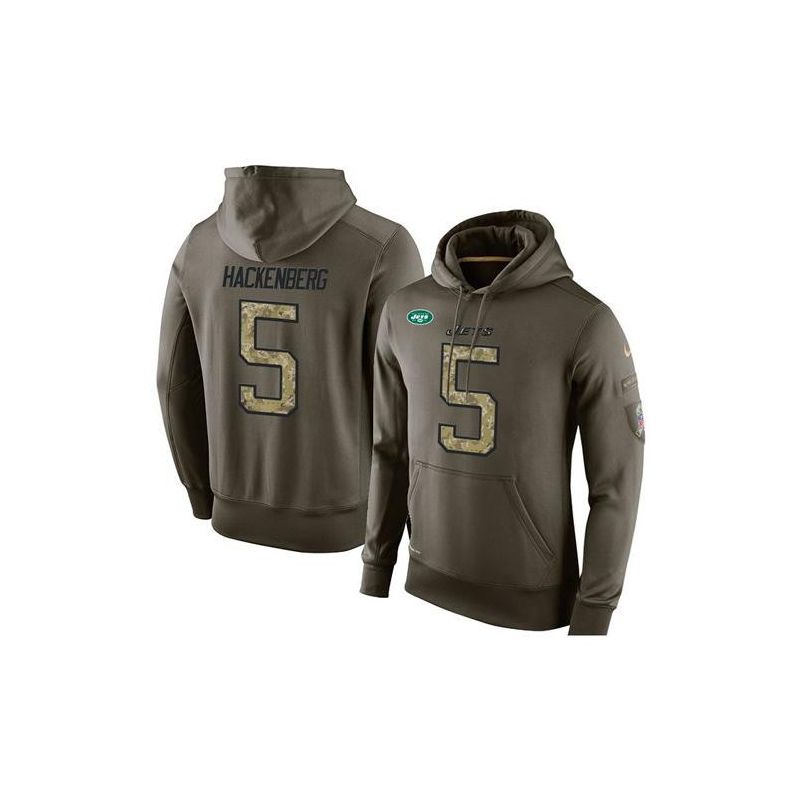 Cheap Christian Hackenberg Jets Hoodie From China Olive Salute To Service #5