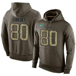 Cheap Wayne Chrebet Jets Hoodie From China Olive Salute To Service #80