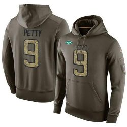 Cheap Bryce Petty Jets Hoodie From China Olive Salute To Service #9