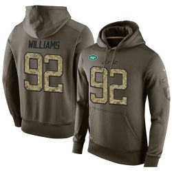 Cheap Leonard Williams Jets Hoodie From China Olive Salute To Service #92