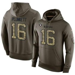 Cheap Jim Plunkett Raiders Hoodie From China Olive Salute To Service #16