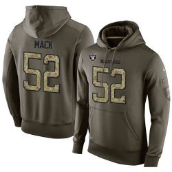 Cheap Khalil Mack Raiders Hoodie From China Olive Salute To Service #52