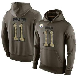 Cheap Markus Wheaton Steelers Hoodie From China Olive Salute To Service #11