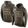 Cheap LeVeon Bell Steelers Hoodie From China Olive Salute To Service #26