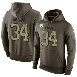 Cheap DeAngelo Williams Steelers Hoodie From China Olive Salute To Service #34