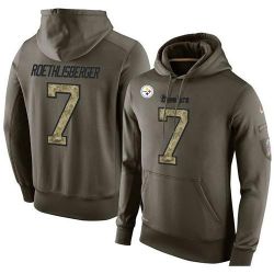 Cheap Ben Roethlisberger Steelers Hoodie From China Olive Salute To Service #7