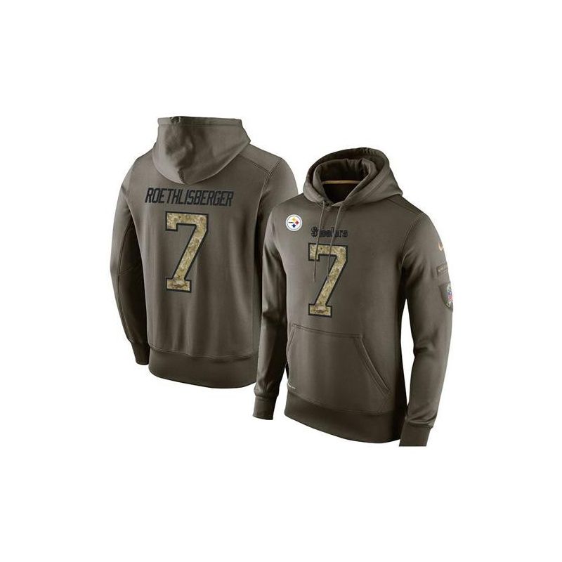 Cheap Ben Roethlisberger Steelers Hoodie From China Olive Salute To Service #7