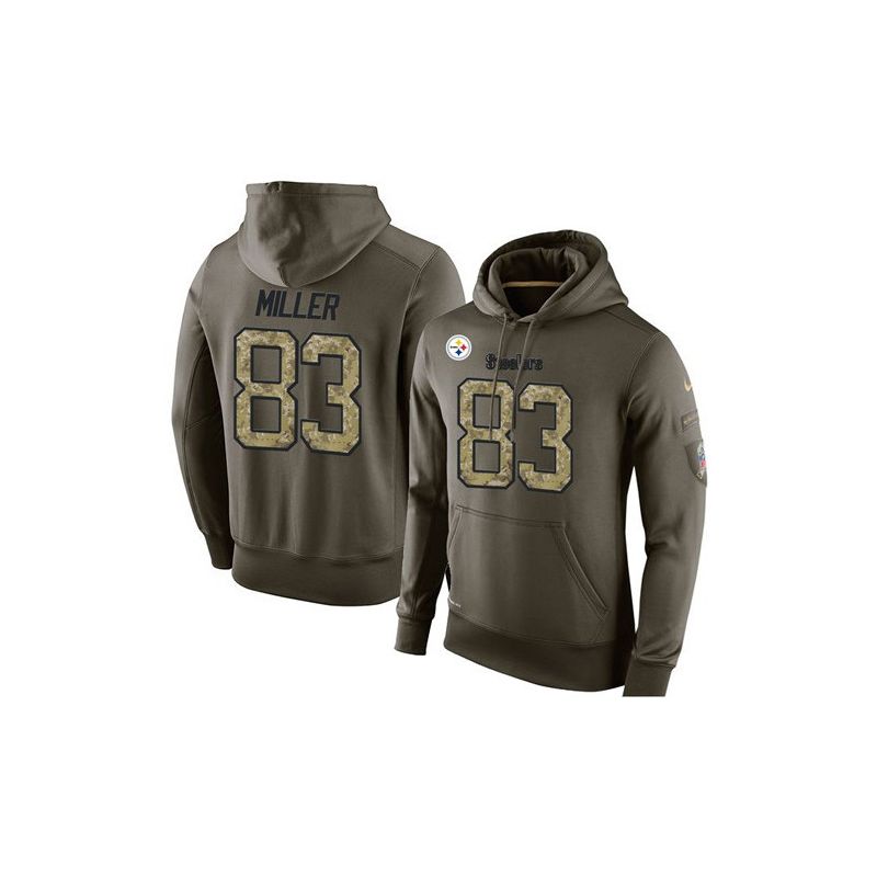 Cheap Heath Miller Steelers Hoodie From China Olive Salute To Service #83
