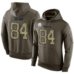 Cheap Antonio Brown Steelers Hoodie From China Olive Salute To Service #84