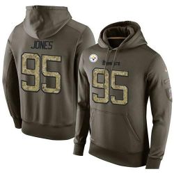 Cheap Jarvis Jones Steelers Hoodie From China Olive Salute To Service #95
