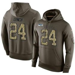 Cheap Marshawn Lynch Seahawks Hoodie From China Olive Salute To Service #24