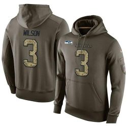 Cheap Russell Wilson Seahawks Hoodie From China Olive Salute To Service #3