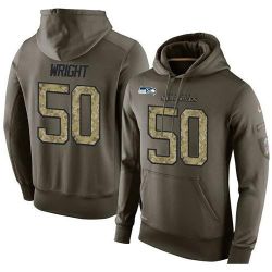 Cheap KJ Wright Seahawks Hoodie From China Olive Salute To Service #50